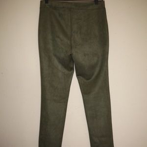 Calvin Klein suede olive green pants size small